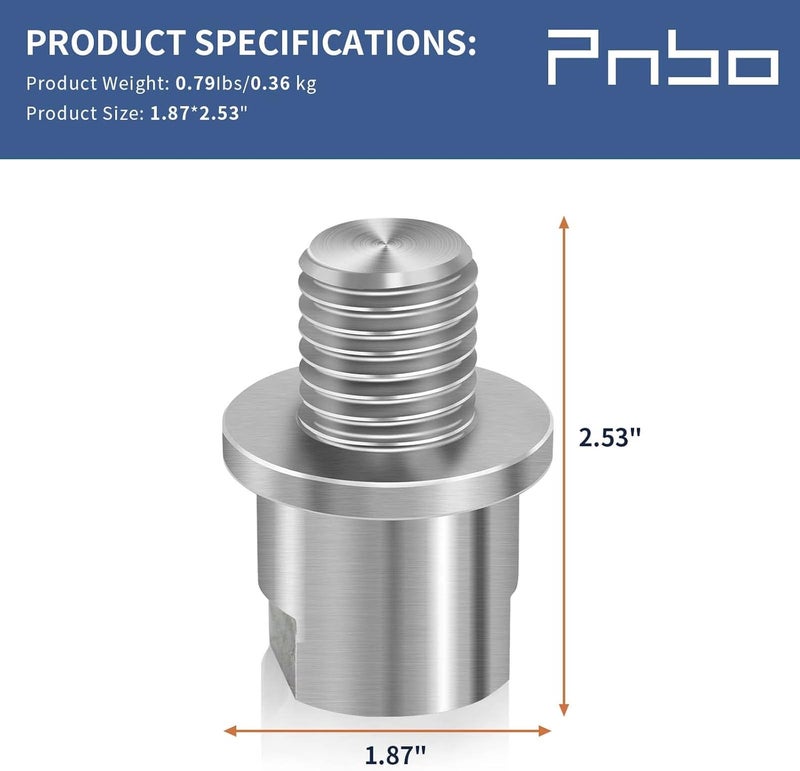 PNBOO محول رأس المغزل لآلة النجارة 3/4" x 10tpi إلى 1" x 8tpi - Image 2
